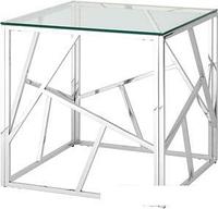 Журнальный столик Stool Group Арт Деко 55x55 EET-015 (прозрачное стекло/сталь серебристый)