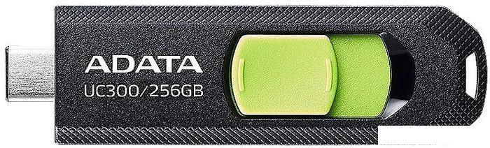 USB Flash ADATA UC300 256GB (черный/зеленый)