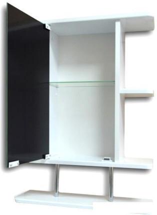 Гамма Шкаф с зеркалом 10/1м (белый, левый), фото 2