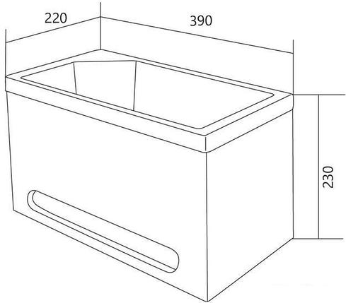 Мебель для ванных комнат 1Марка Тумба с умывальником Tiny XS Mini У86733 (левый, белый), фото 2