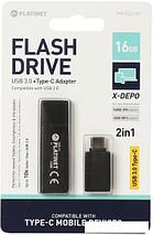 USB Flash Platinet X-Depo USB 3.0 + Type-C Adapter 16GB (черный), фото 3
