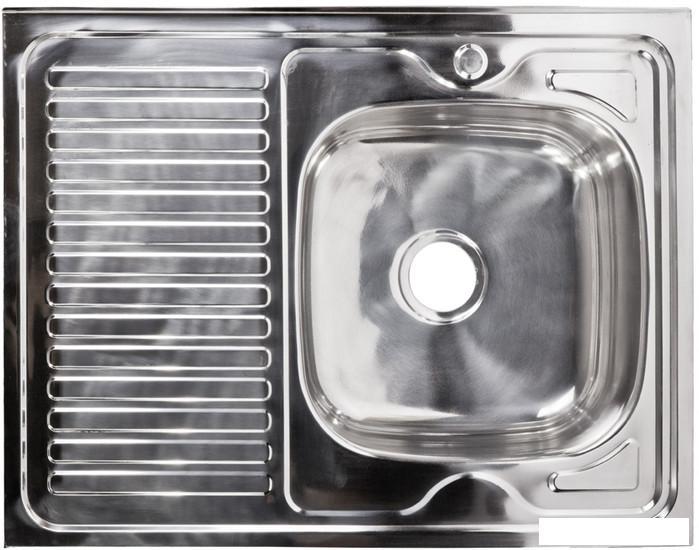 Кухонная мойка AKS Накладная 80x60 правая (полированная) - фото 1 - id-p225075125