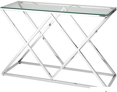 Консольный стол Stool Group Инсигния 120x40 ECST-026 (прозрачное стекло/сталь серебристый)