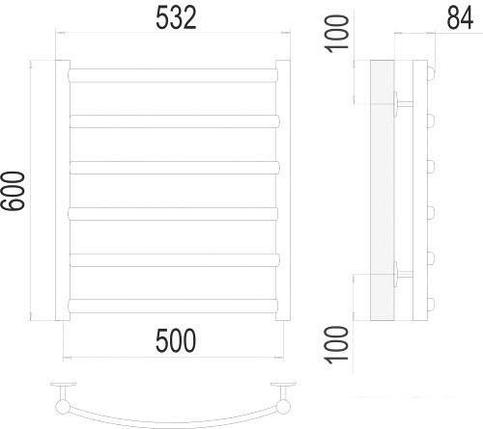 Полотенцесушитель TERMINUS Атланта+ П6 500x600 нп, фото 2