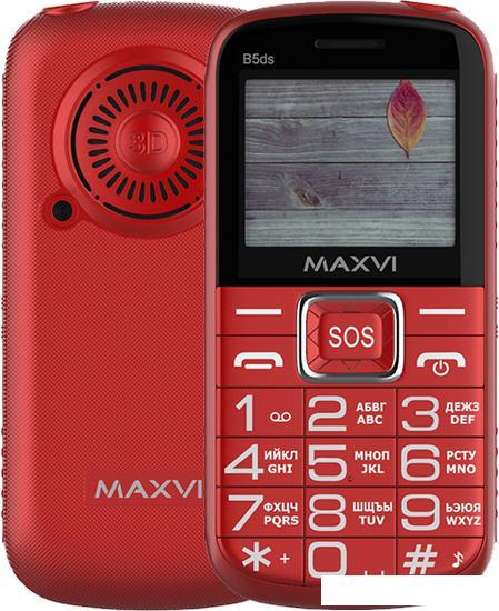 Кнопочный телефон Maxvi B5ds (красный) - фото 1 - id-p225160808