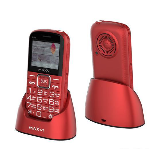 Кнопочный телефон Maxvi B5ds (красный) - фото 2 - id-p225160808