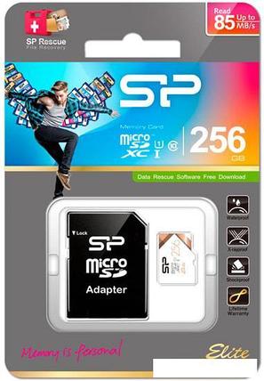 Карта памяти Silicon-Power Elite microSDXC SP256GBSTXBU1V21SP 256GB (с адаптером), фото 2