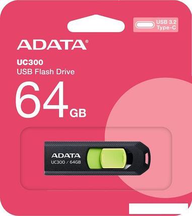 USB Flash ADATA UC300 64GB (черный/зеленый), фото 2