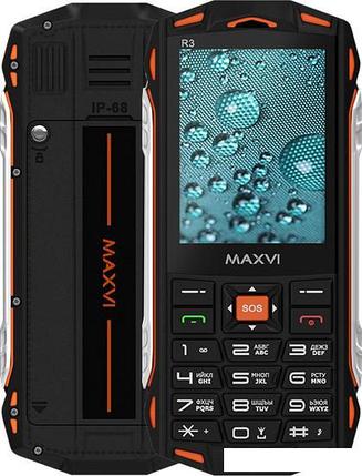 Кнопочный телефон Maxvi R3 (оранжевый), фото 2