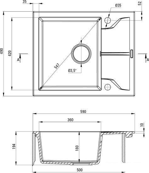 Кухонная мойка Deante Andante ZQN T11A (металлический антрацит) - фото 2 - id-p225073468