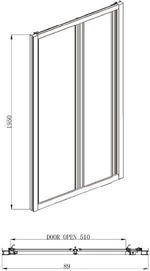 Душевая дверь Adema Noa-90 (прозрачное стекло) - фото 3 - id-p224882347