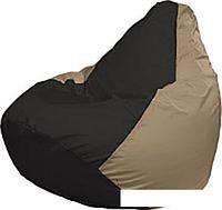 Кресло-мешок Flagman Груша Медиум Г1.1-405 (чёрный/тёмно-бежевый)
