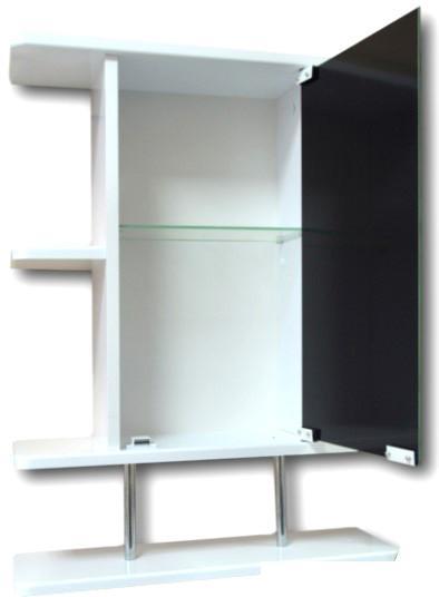 Гамма Шкаф с зеркалом 10/1м (белый, правый) - фото 2 - id-p225073750