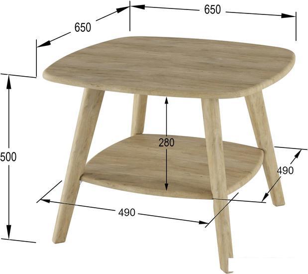 Журнальный столик Калифорния мебель Хадсон (дуб сонома) - фото 2 - id-p224894995