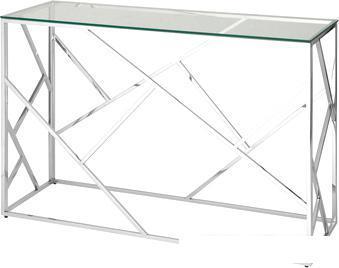 Консольный стол Stool Group Арт Деко 120x40 (прозрачное стекло/сталь серебристый), фото 2