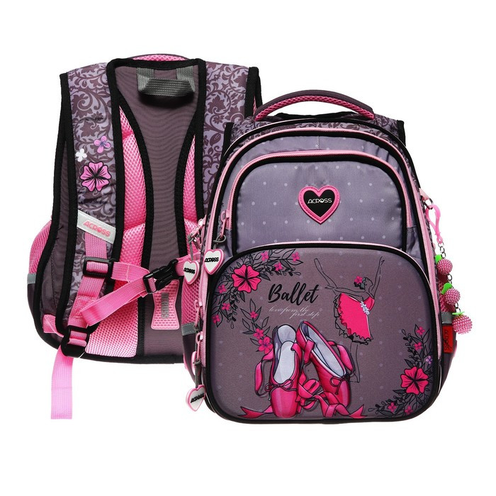 Рюкзак школьный 40 х 33 х 15 см, эргономичная спинка, Across 548, розовый ACR23-548-1 - фото 1 - id-p225267724