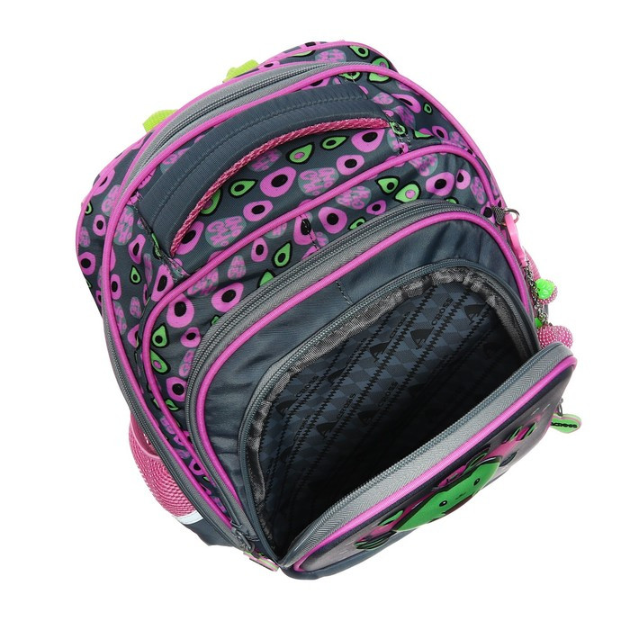 Рюкзак школьный 40 х 33 х 15 см, эргономичная спинка, Across 410, серый/розовый ACR23-410-1 - фото 10 - id-p225267742