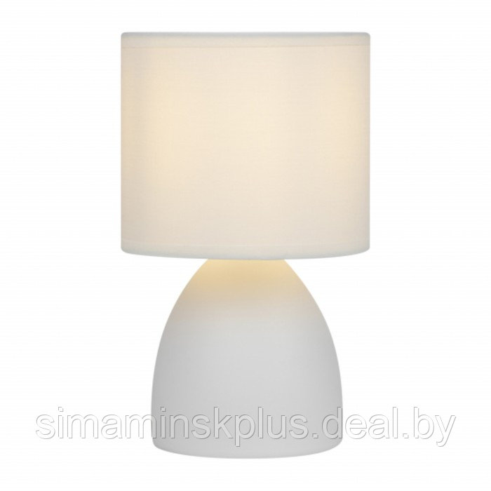 Настольная лампа Rivoli Nadine 1хЕ14, 40 Вт керамика белая с абажуром - фото 1 - id-p225267976