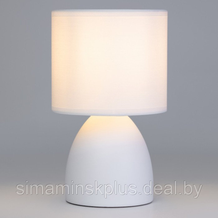 Настольная лампа Rivoli Nadine 1хЕ14, 40 Вт керамика белая с абажуром - фото 4 - id-p225267976