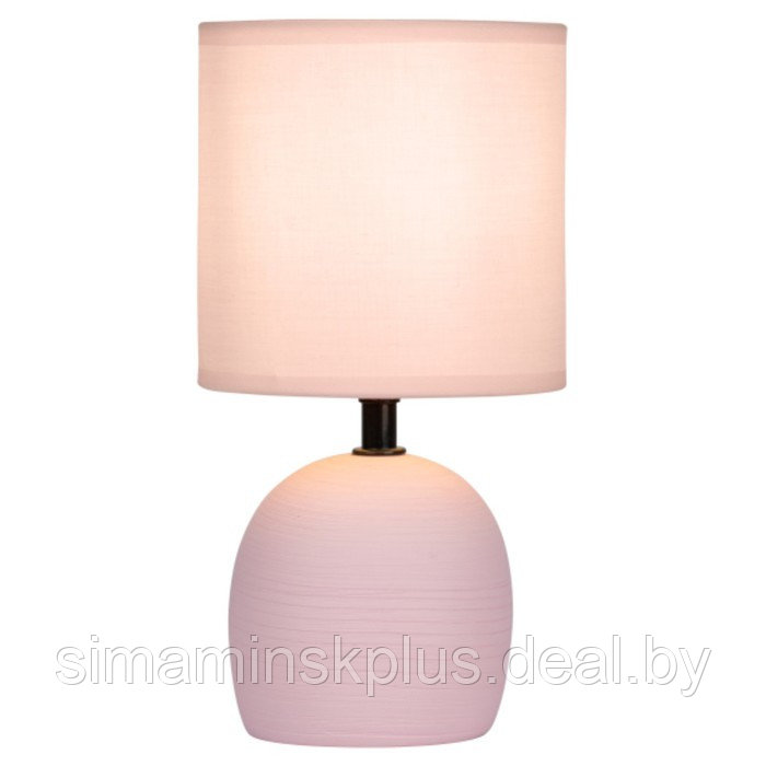 Настольная лампа Rivoli Sheron 1хЕ14, 40 Вт керамика розовая с абажуром - фото 1 - id-p225267979