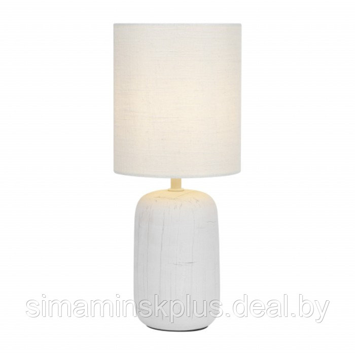 Настольная лампа Rivoli Ramona 1хЕ14, 40 Вт керамика белая с абажуром - фото 1 - id-p225267983