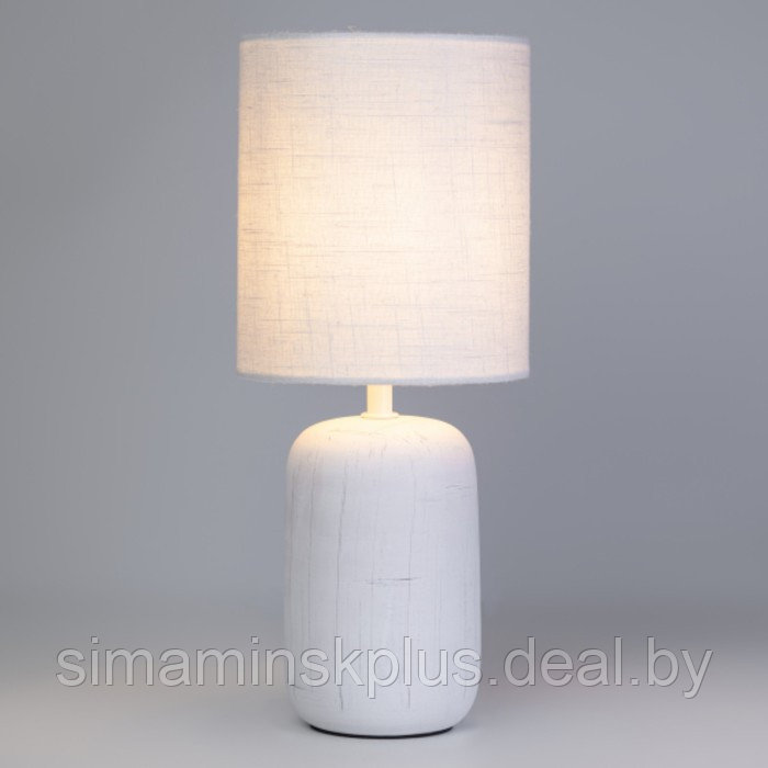 Настольная лампа Rivoli Ramona 1хЕ14, 40 Вт керамика белая с абажуром - фото 4 - id-p225267983