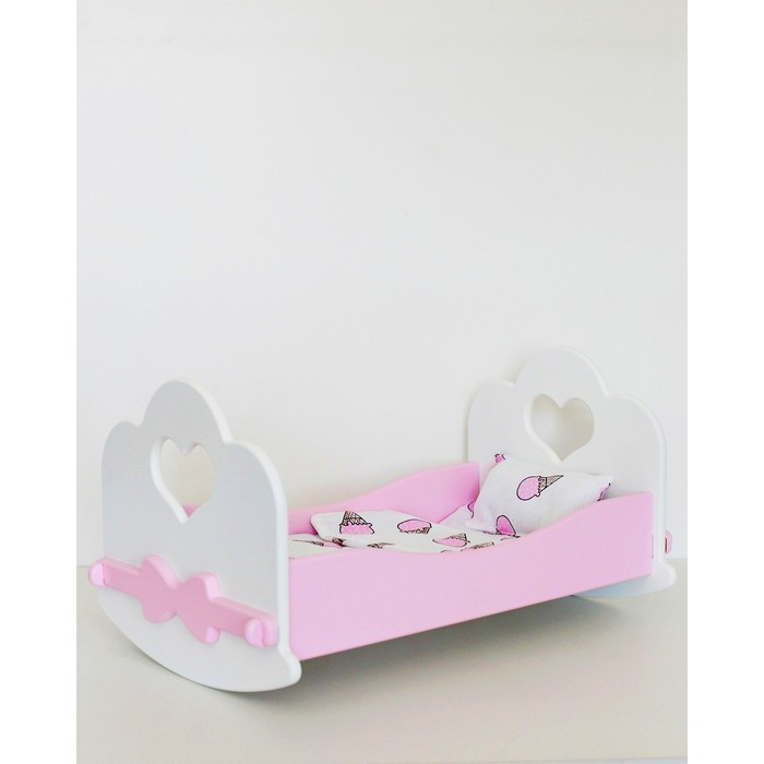 Кроватка качалка «Сердце» с постельным бельём - фото 1 - id-p225267824