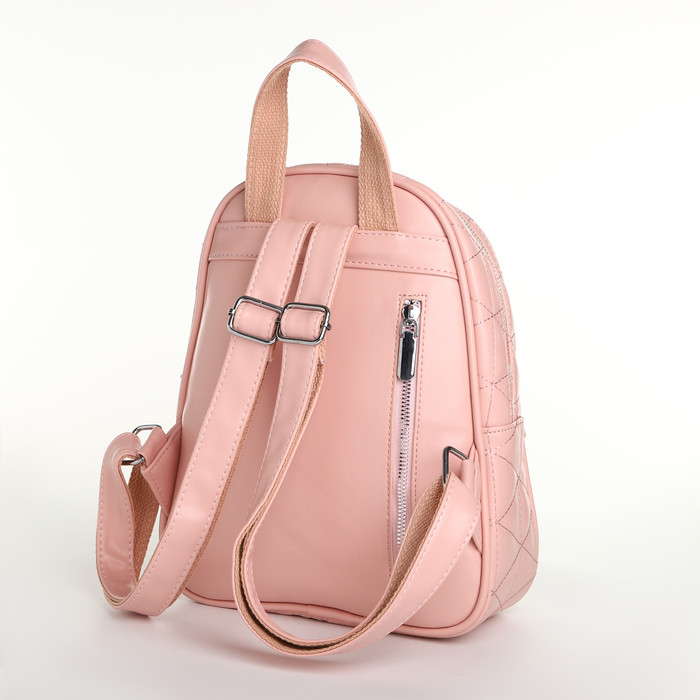 Рюкзак, 24*12*30, отд на молнии, 2 н/к, розовый - фото 2 - id-p225268212