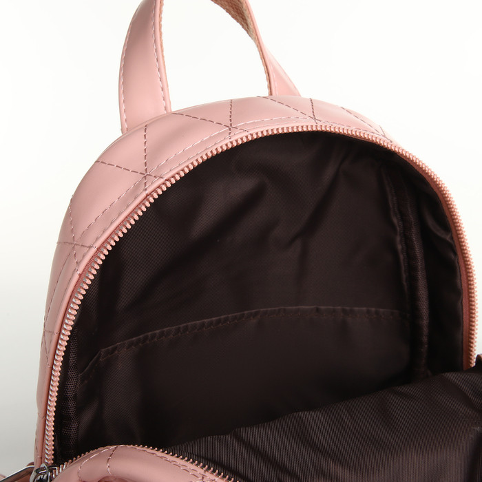 Рюкзак, 24*12*30, отд на молнии, 2 н/к, розовый - фото 4 - id-p225268212