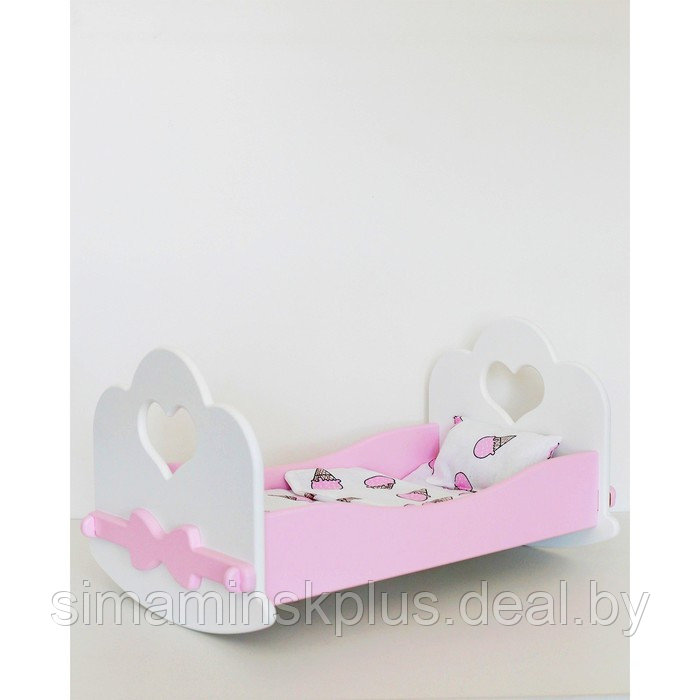 Кроватка качалка «Сердце» с постельным бельём - фото 1 - id-p225268169