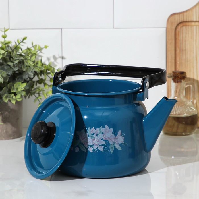 Чайник, 2,3 л, эмалированная крышка, индукция, цвет синий - фото 2 - id-p225269484