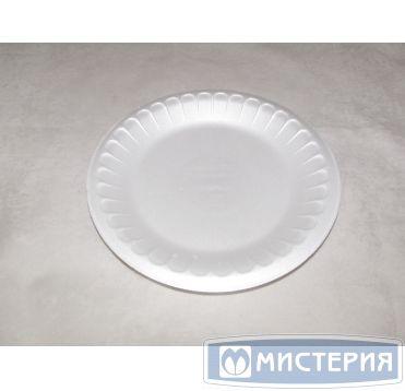Тарелка одноразовая мелкая d 205 мм, бел., ВПС, 100 шт/упак 1 200 шт/кор - фото 1 - id-p202764786