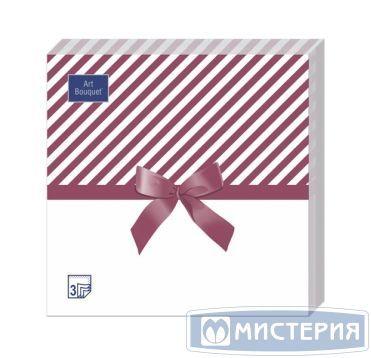 Салфетки 330х330мм 3-сл. диз. Новогодний подарок Бордовый разноцв. бум. 20шт/упа Bouquet 12уп/кор - фото 1 - id-p220886858