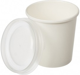 Упаковка контейнер SaaMi с круглым дном d=98мм, 440 мл белый 400шт/кор - фото 1 - id-p169050502