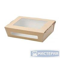 Коробка DoEco 190х150х50мм ECO SALAD 1000, с окном, коричн. (Салатник) 250 шт/упак 250 шт/кор