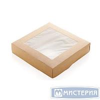 Коробка DoEco 200х200х40мм ECO TABOX PRO 1500 , с окном, коричн. 25 шт/упак 150 шт/кор