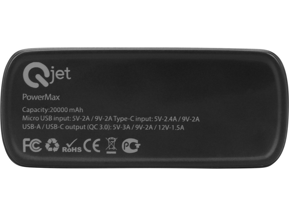 Портативное зарядное устройство PowerMax, 20000 mAh, PD + QC 3.0, черный - фото 6 - id-p225270546
