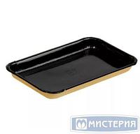 Лоток пищевой 220х140х20 мм OSQ ECO Platter 400 BE, крафт-черн., карт., 300 шт/кор