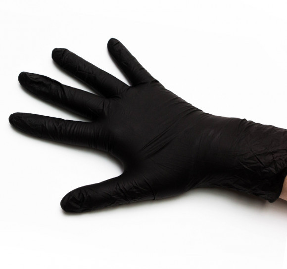 Перчатки нитриловые, черные, размер L, 100шт. в уп., 10уп/кор, AVIORA - фото 1 - id-p213239860