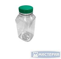 Бутылка ПЭТ 250 мл, квадр., прозр., горло d 38 мм, крышка в компл., 300 шт/кор