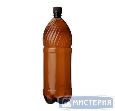 Бутылка ПЭТ 1000 мл, коричн, горло d 28 мм, крышка в компл., 60 шт/кор. - фото 1 - id-p208994829