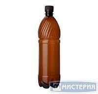 Бутылка ПЭТ 1500 мл, коричн., горло d 28 мм, крышка в компл., 45 шт/кор.