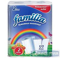 Полотенца бумажные Familia Радуга 2-сл., 2 рул/упак 16 упак/кор