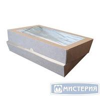 Коробка DoEco 260х150х40мм ECO TABOX PRO 1450 , с окном, коричн. 25 шт/упак 125 шт/кор