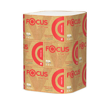 Полотенца бумажные для диспенсеров Focus Premium 2-сл., V-сложен., бел, 200 лист/упак 15 шт/кор - фото 1 - id-p204192318