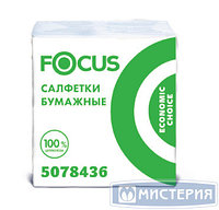 Салфетки 240х200 мм Focus 1-сл., бел., бум., 100 шт/упак 24упак/кор