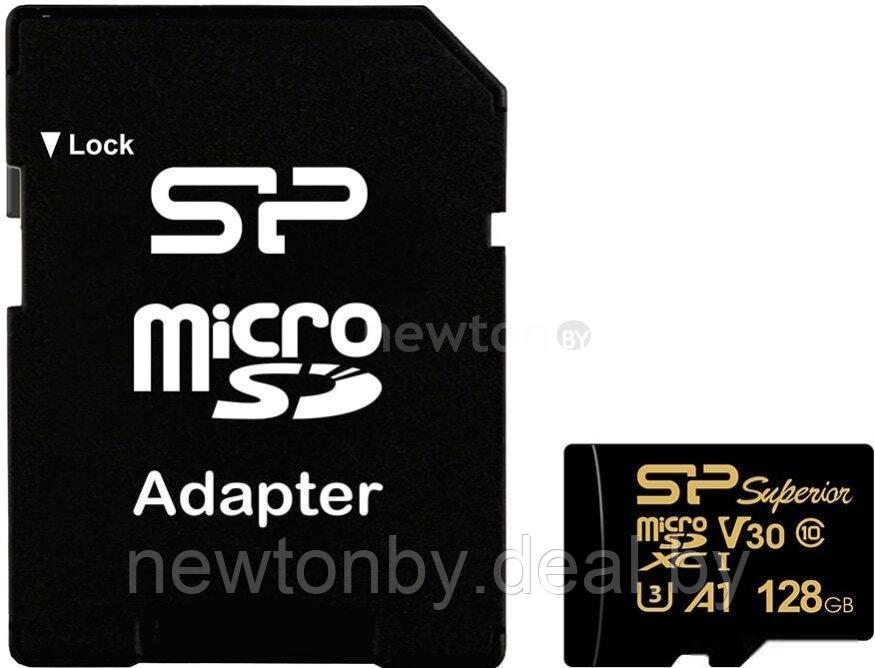 Карта памяти Silicon-Power Superior Golden A1 microSDXC SP128GBSTXDV3V1GSP 128GB - фото 1 - id-p225283155