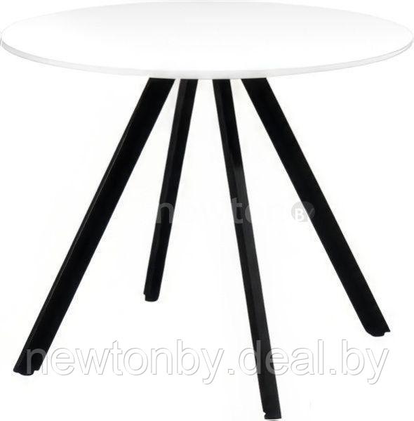 Кухонный стол Millwood Олесунн D900 (18 мм, белый/металл черный) - фото 1 - id-p225284019