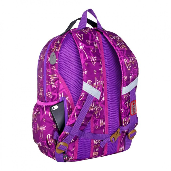 Рюкзак молодёжный 43 х 29 х 18 см, эргономичная спинка, Across 155, фиолетовый 155-14 - фото 4 - id-p225286385