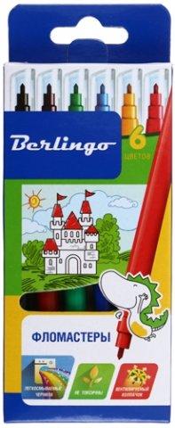 Фломастеры Berlingo смываемые «Замки» 6 цветов, толщина линии 1-2 мм, вентилируемый колпачок - фото 3 - id-p225286040